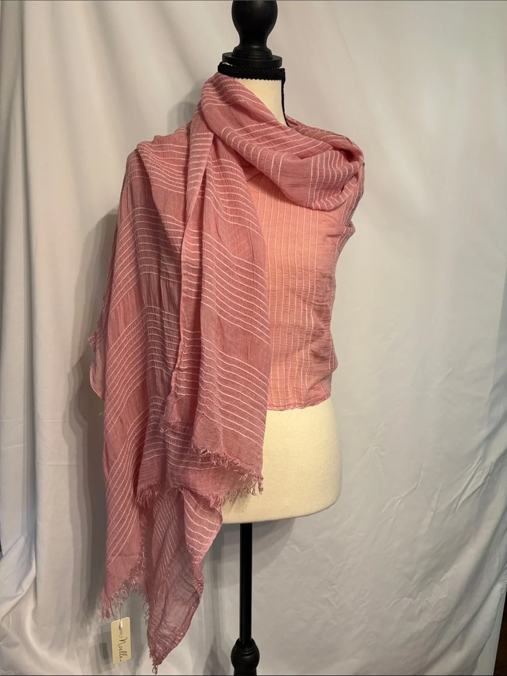 Simply Noelle Resortwear Blush Pink Striped Wrap Scarf/Sarong